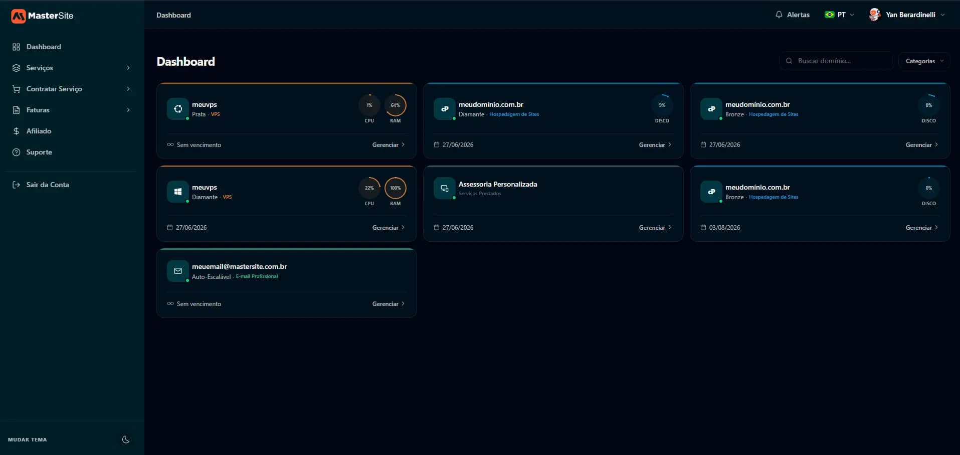 VPS management dashboard