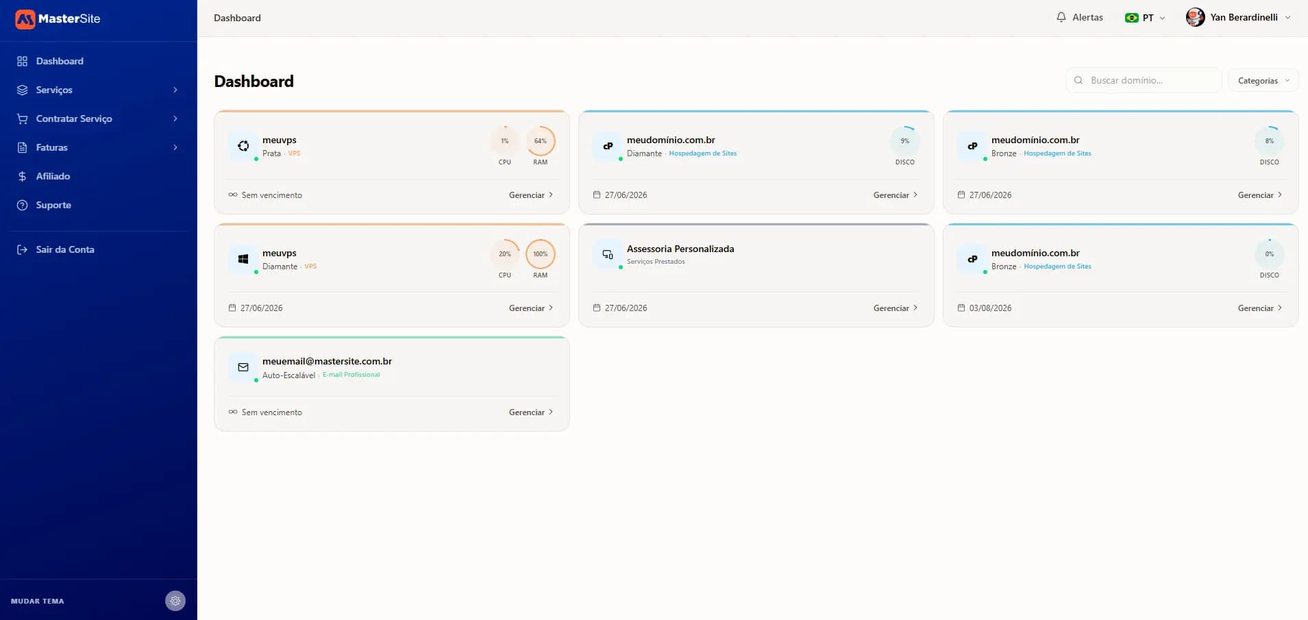 VPS management dashboard
